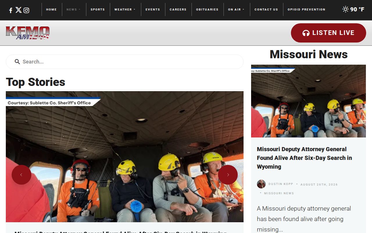 KFMO local news page used for St. Francois County arrest-news source checks